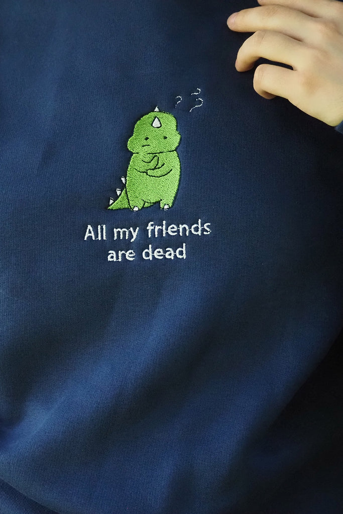 close view of All My Friends Are Dead Jumper