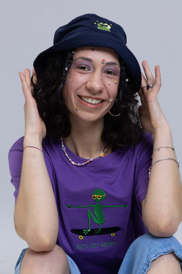 Front view of Cool Froggy Bucket Hat