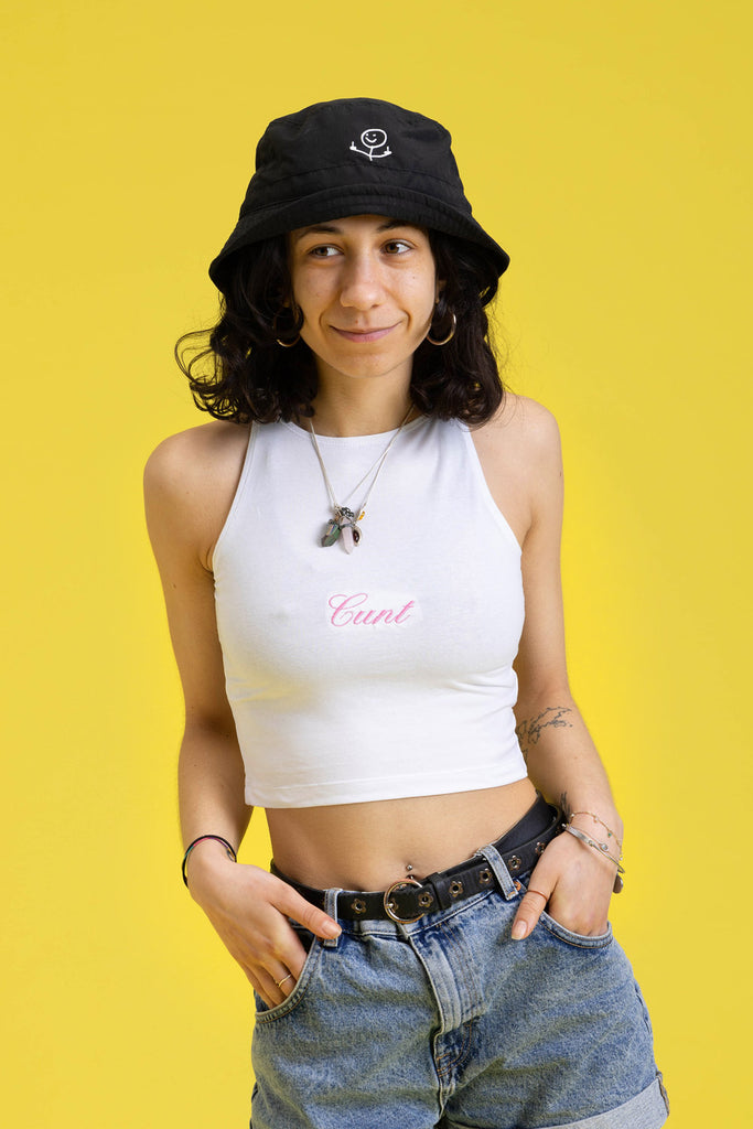 front view of Cunt Crop Top
